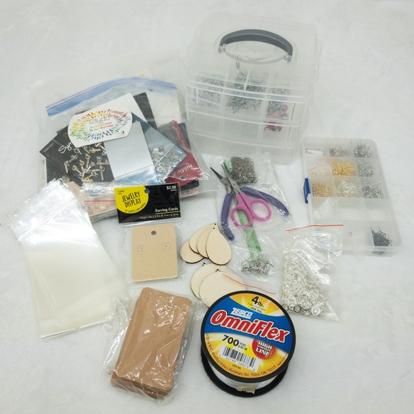 Hildie & Jo Other - Earring Making Supplies Lot Jewelry Charms Findings Tools Jump Rings Storage